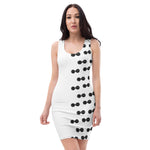 Load image into Gallery viewer, BFW Black &amp; Silver Logo - White Form Fitting Dress
