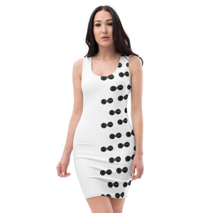 BFW Black & Silver Logo - White Form Fitting Dress