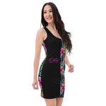 Load image into Gallery viewer, Pink Flower - BFW Black Form Fitting Dress
