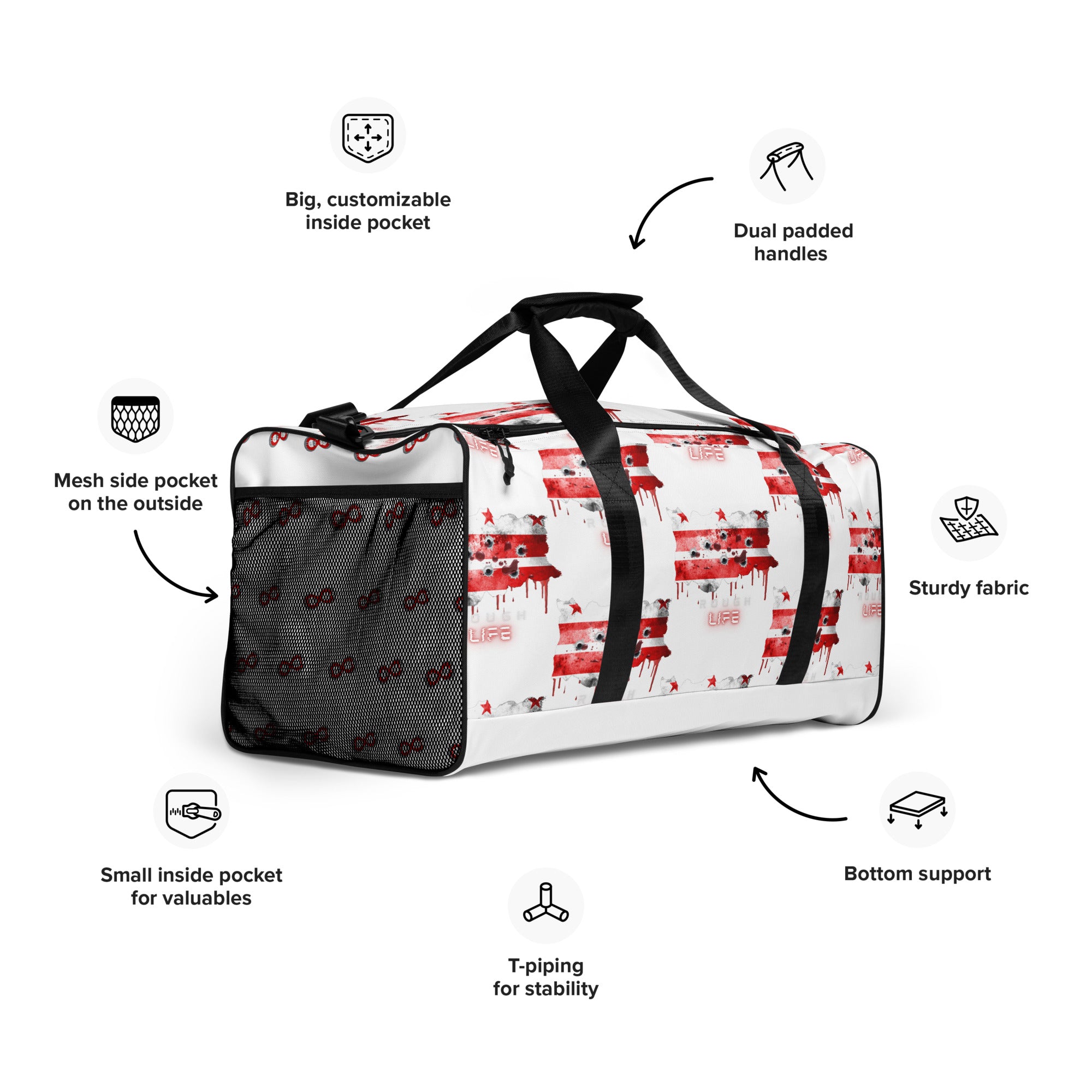 DC RL Flag - BFW White Duffle bag