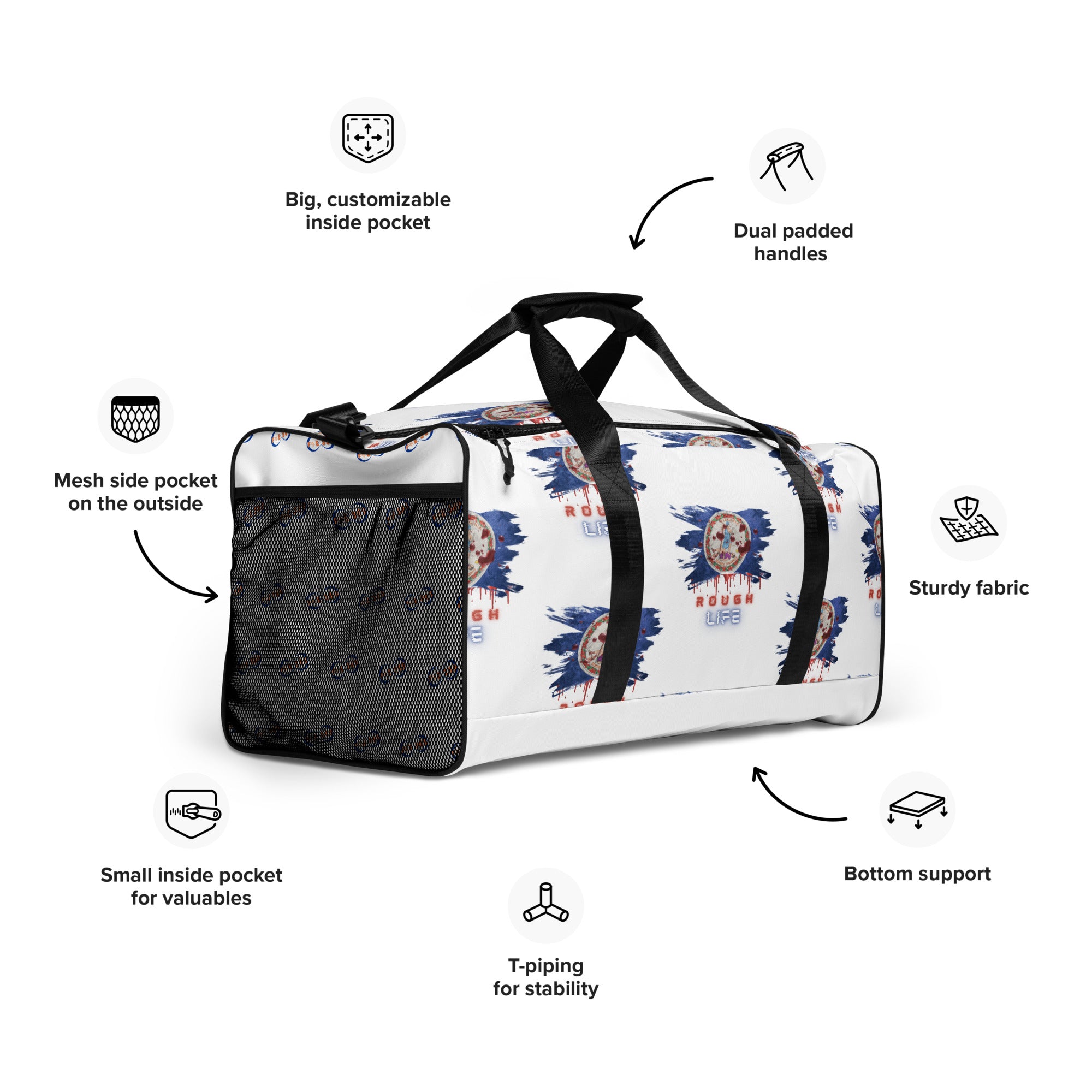 VA RL Flag - BFW White Duffle bag