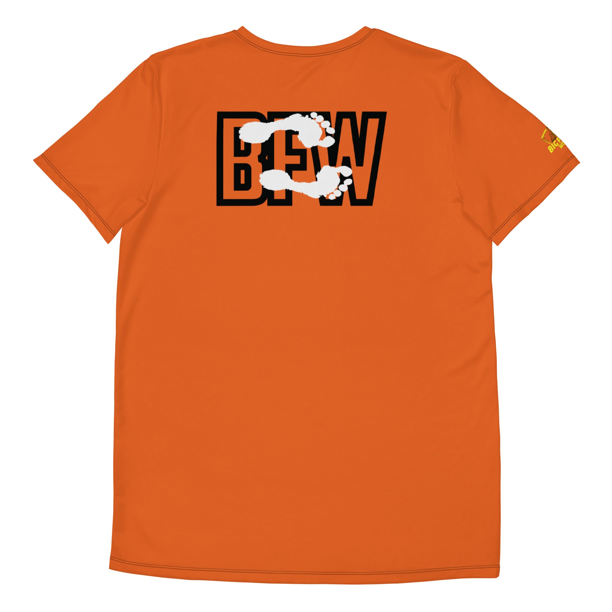 Black & Silver logo BFW Footprints - Orange Men's Athletic T-shirt