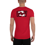 Load image into Gallery viewer, Black &amp; Silver logo BFW Footprints - Red Men&#39;s Athletic T-shirt
