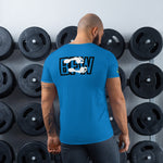 Load image into Gallery viewer, Black &amp; Silver logo BFW Footprints - Blue Men&#39;s Athletic T-shirt
