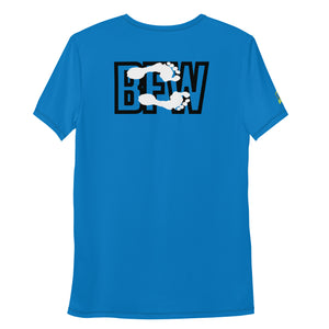 Black & Silver logo BFW Footprints - Blue Men's Athletic T-shirt