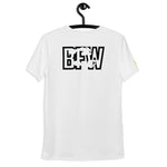 Load image into Gallery viewer, Black &amp; Silver logo BFW Footprints - White Men&#39;s Athletic T-shirt
