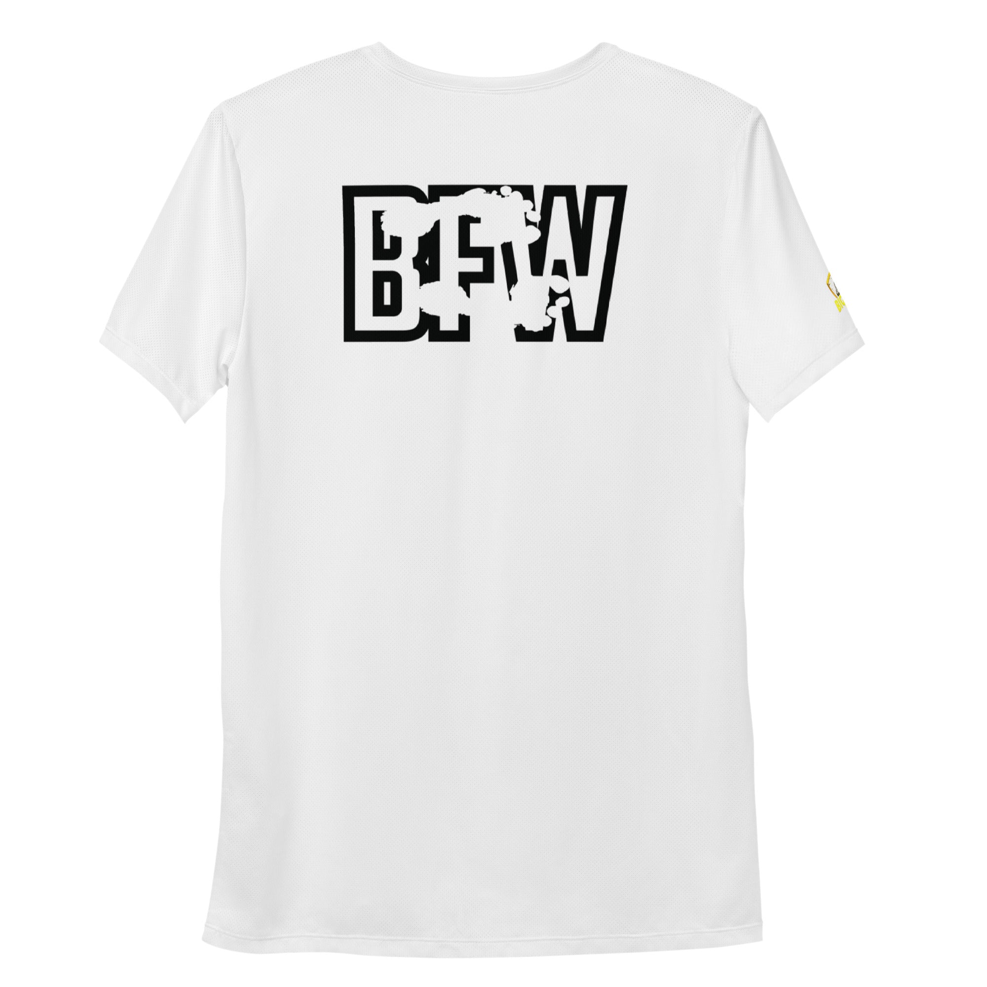 Black & Silver logo BFW Footprints - White Men's Athletic T-shirt