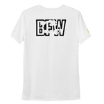 Load image into Gallery viewer, Black &amp; Silver logo BFW Footprints - White Men&#39;s Athletic T-shirt
