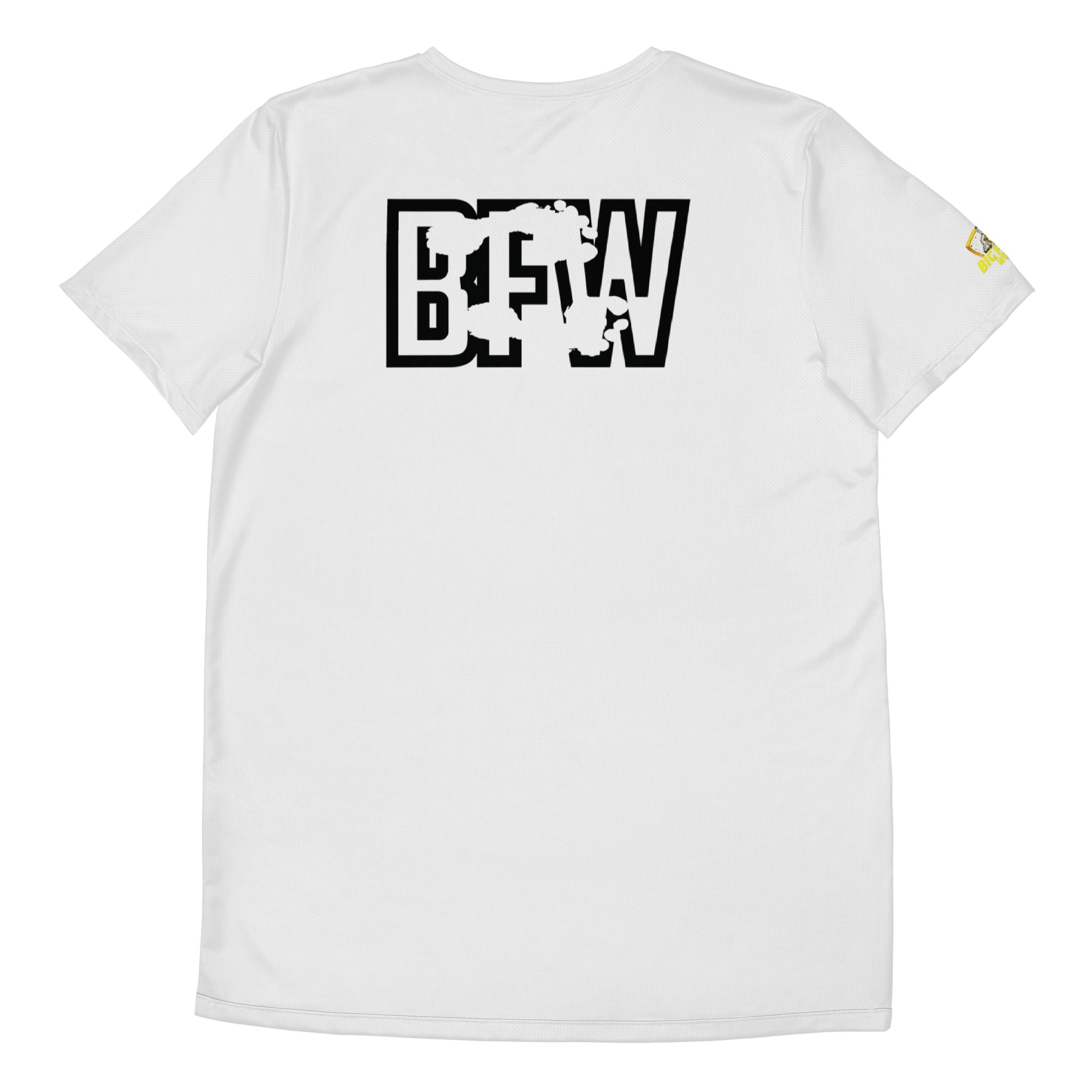 Black & Silver logo BFW Footprints - White Men's Athletic T-shirt