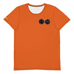 Load image into Gallery viewer, Black &amp; Silver logo BFW Footprints - Orange Men&#39;s Athletic T-shirt
