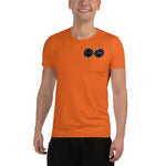 Load image into Gallery viewer, Black &amp; Silver logo BFW Footprints - Orange Men&#39;s Athletic T-shirt
