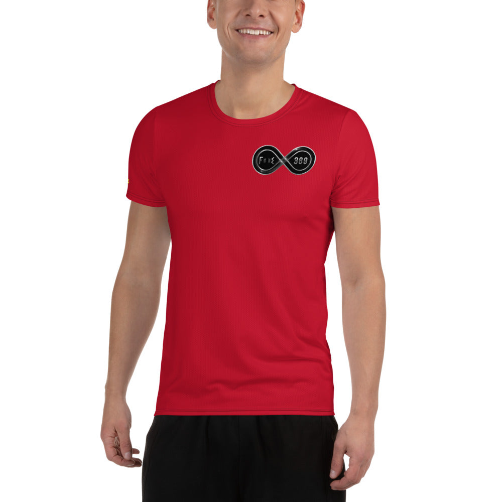 Black & Silver logo BFW Footprints - Red Men's Athletic T-shirt