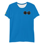 Load image into Gallery viewer, Black &amp; Silver logo BFW Footprints - Blue Men&#39;s Athletic T-shirt
