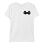 Load image into Gallery viewer, Black &amp; Silver logo BFW Footprints - White Men&#39;s Athletic T-shirt
