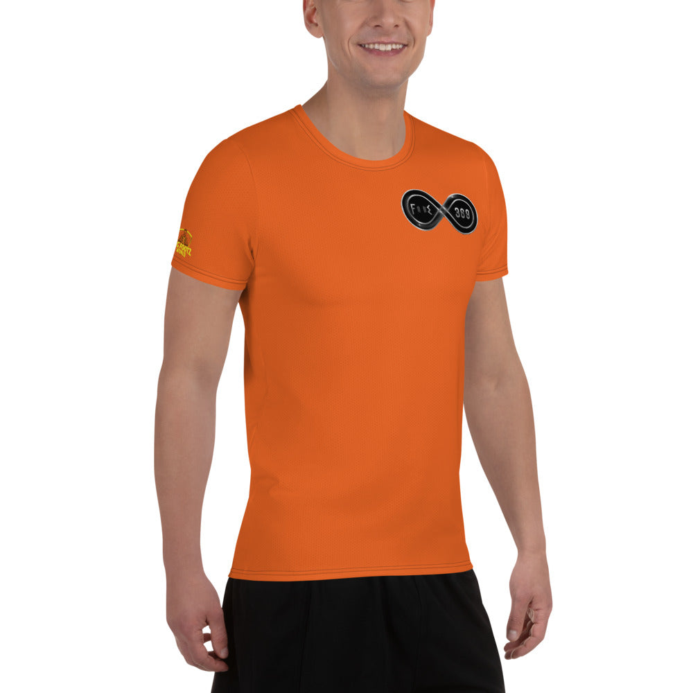 Black & Silver logo BFW Footprints - Orange Men's Athletic T-shirt