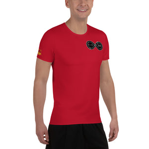 Black & Silver logo BFW Footprints - Red Men's Athletic T-shirt