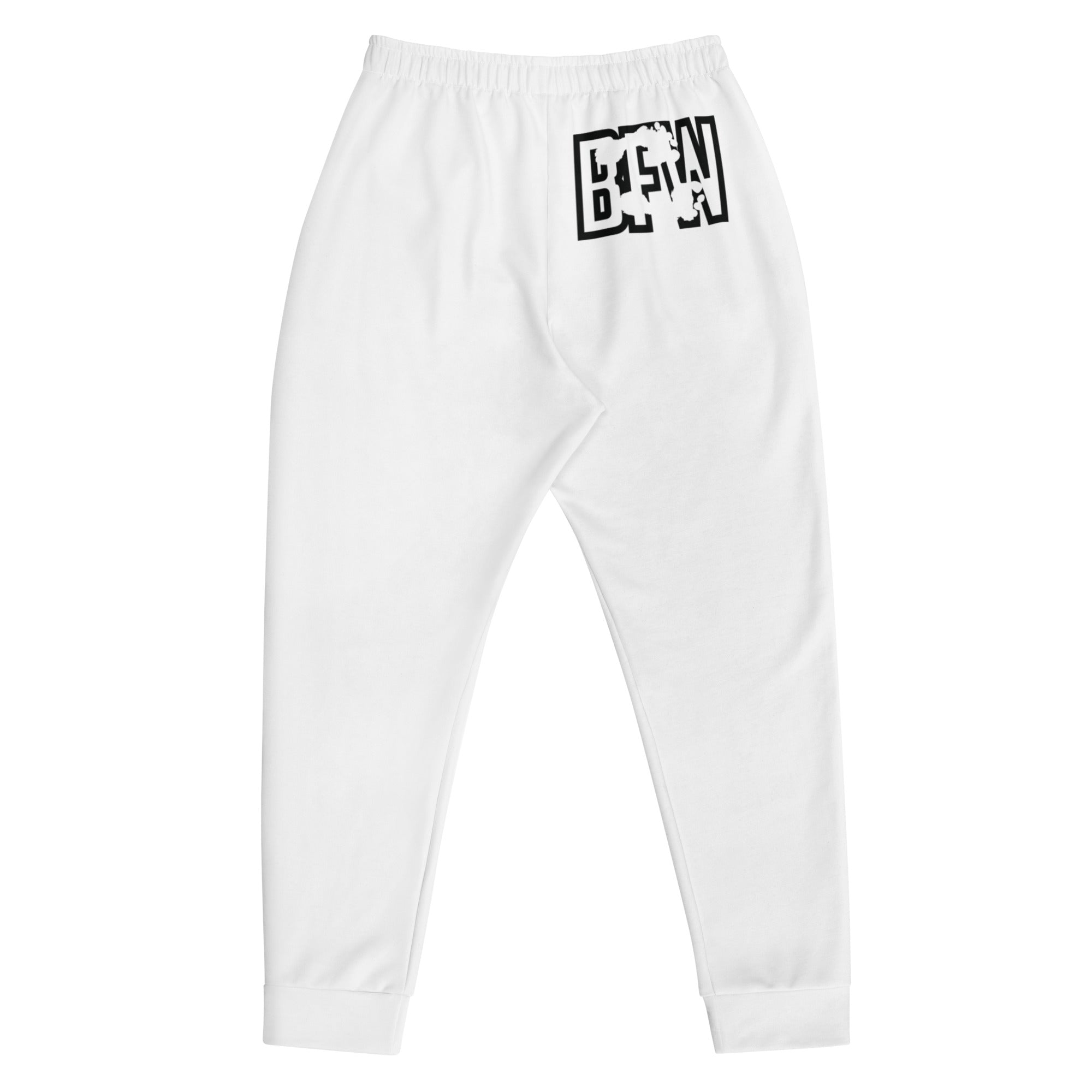 Black & Silver logo BFW Footprints - White Men's Joggers