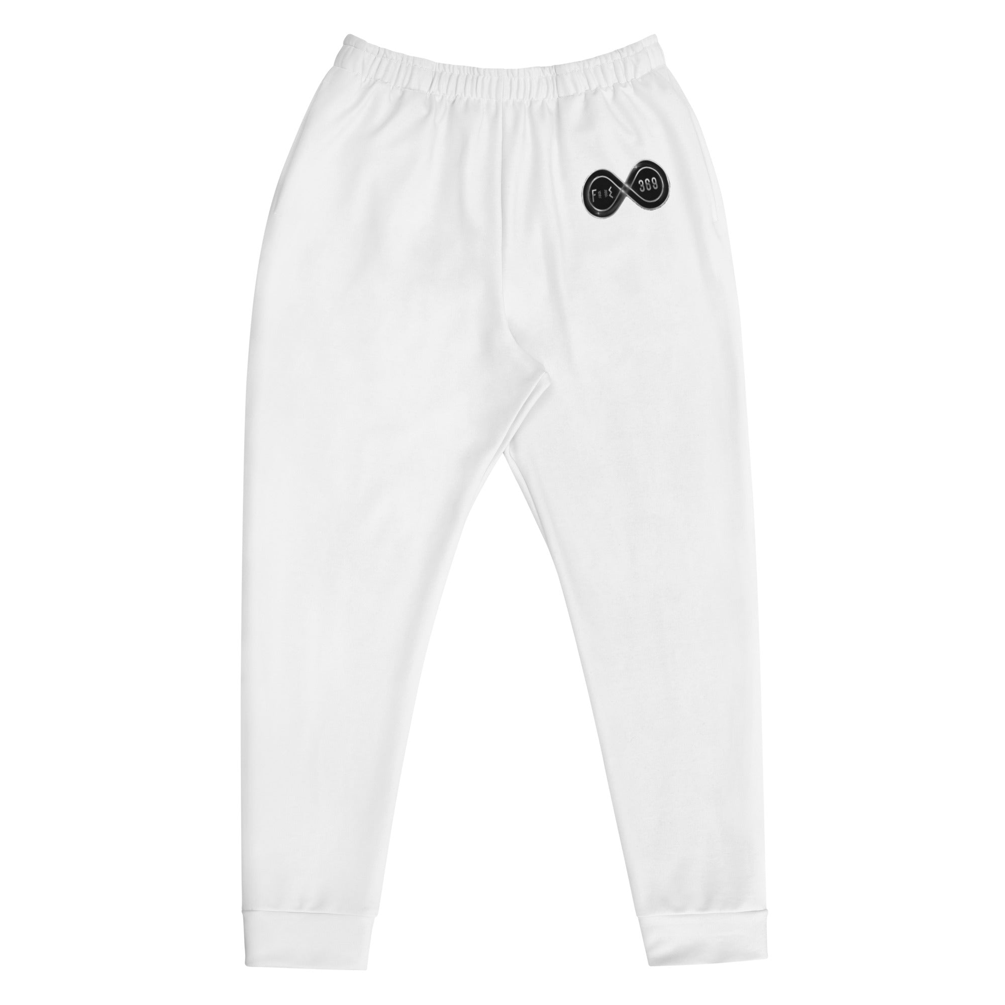 Black & Silver logo BFW Footprints - White Men's Joggers