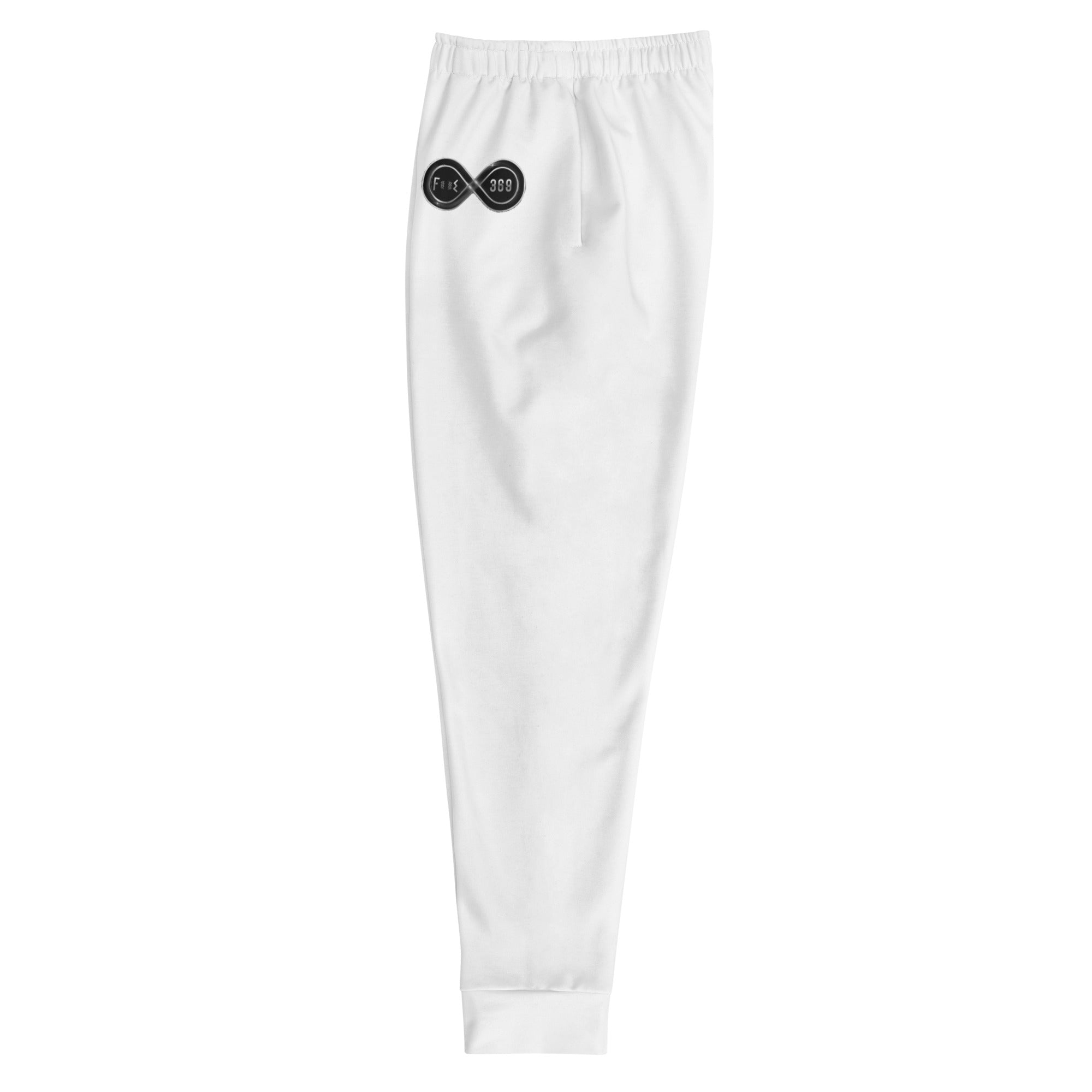 Black & Silver logo BFW Footprints - White Men's Joggers