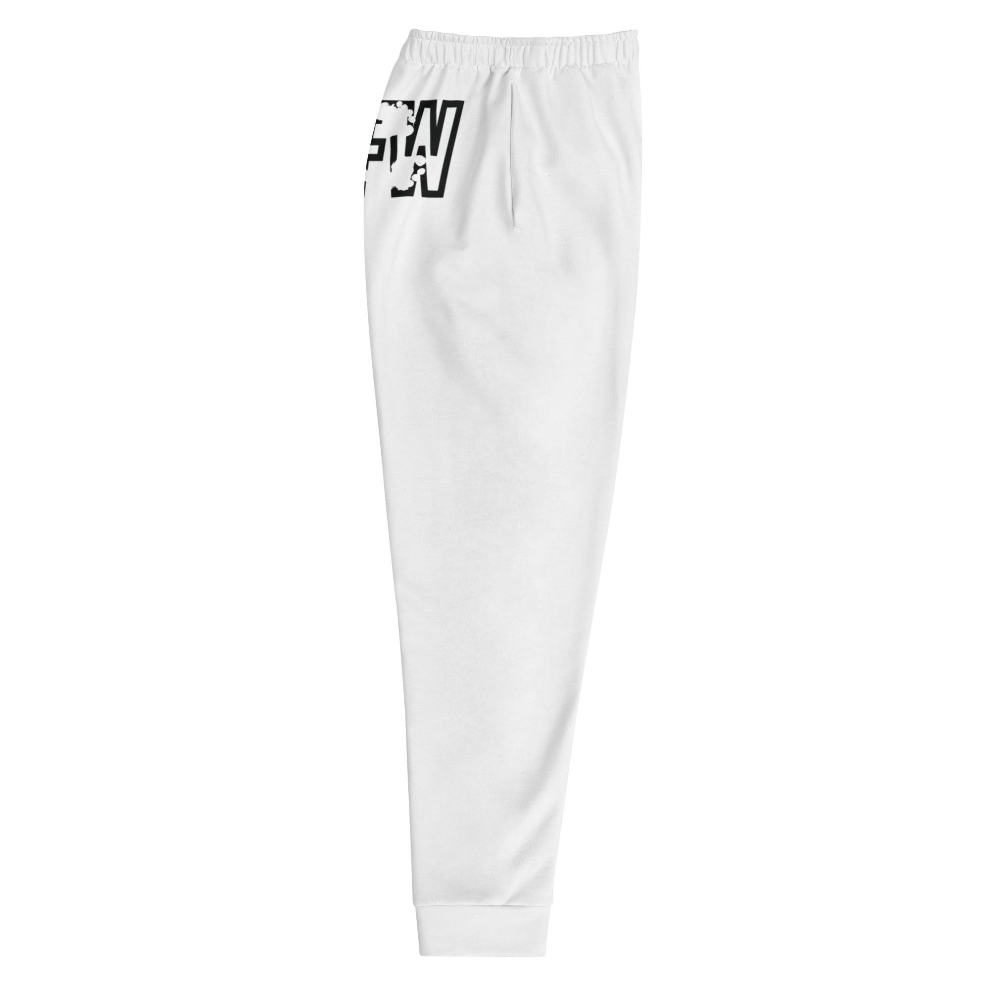 Black & Silver logo BFW Footprints - White Men's Joggers