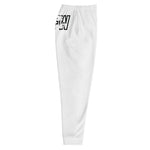 Load image into Gallery viewer, Black &amp; Silver logo BFW Footprints - White Men&#39;s Joggers
