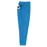 Load image into Gallery viewer, Black &amp; Silver logo BFW Footprints - Blue Men&#39;s Joggers
