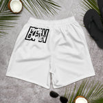 Load image into Gallery viewer, Black &amp; Silver Logo BFW Footprints - White Men&#39;s Athletic Shorts
