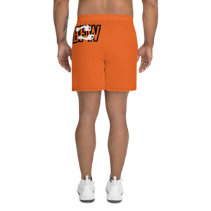 Black & Silver Logo BFW Footprints - Orange Men's Athletic Shorts