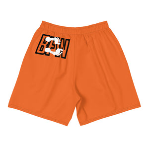 Black & Silver Logo BFW Footprints - Orange Men's Athletic Shorts