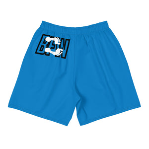 Black & Silver Logo BFW Footprints - Blue Men's Athletic Shorts