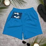 Load image into Gallery viewer, Black &amp; Silver Logo BFW Footprints - Blue Men&#39;s Athletic Shorts
