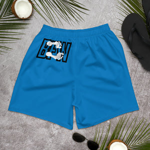 Black & Silver Logo BFW Footprints - Blue Men's Athletic Shorts