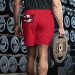 Load image into Gallery viewer, Black &amp; Silver Logo BFW Footprints - Red Men&#39;s Athletic Shorts
