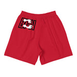 Load image into Gallery viewer, Black &amp; Silver Logo BFW Footprints - Red Men&#39;s Athletic Shorts
