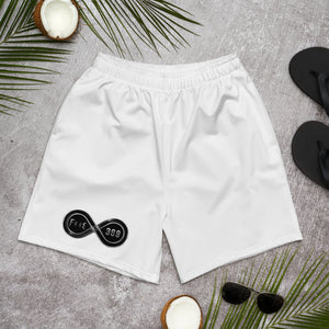 Black & Silver Logo BFW Footprints - White Men's Athletic Shorts