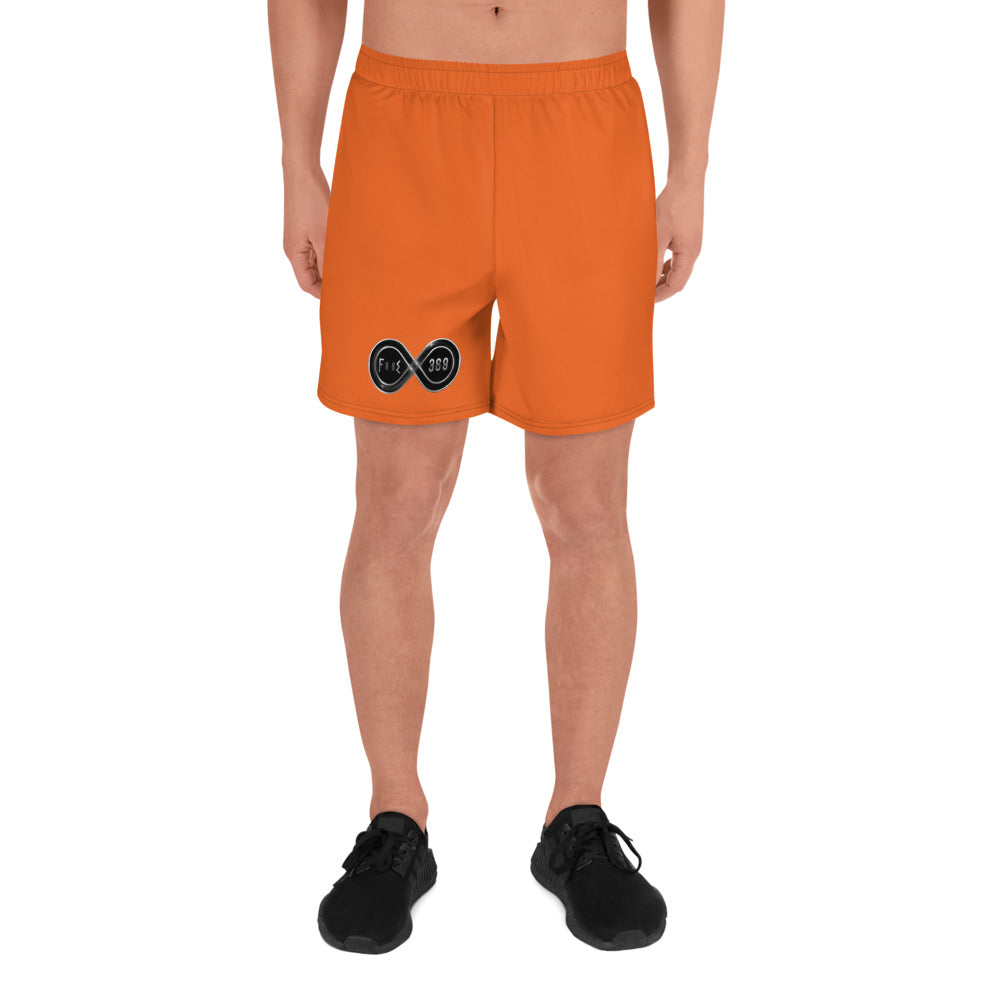 Black & Silver Logo BFW Footprints - Orange Men's Athletic Shorts