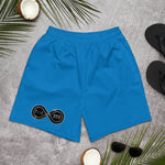 Load image into Gallery viewer, Black &amp; Silver Logo BFW Footprints - Blue Men&#39;s Athletic Shorts
