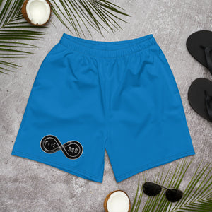 Black & Silver Logo BFW Footprints - Blue Men's Athletic Shorts