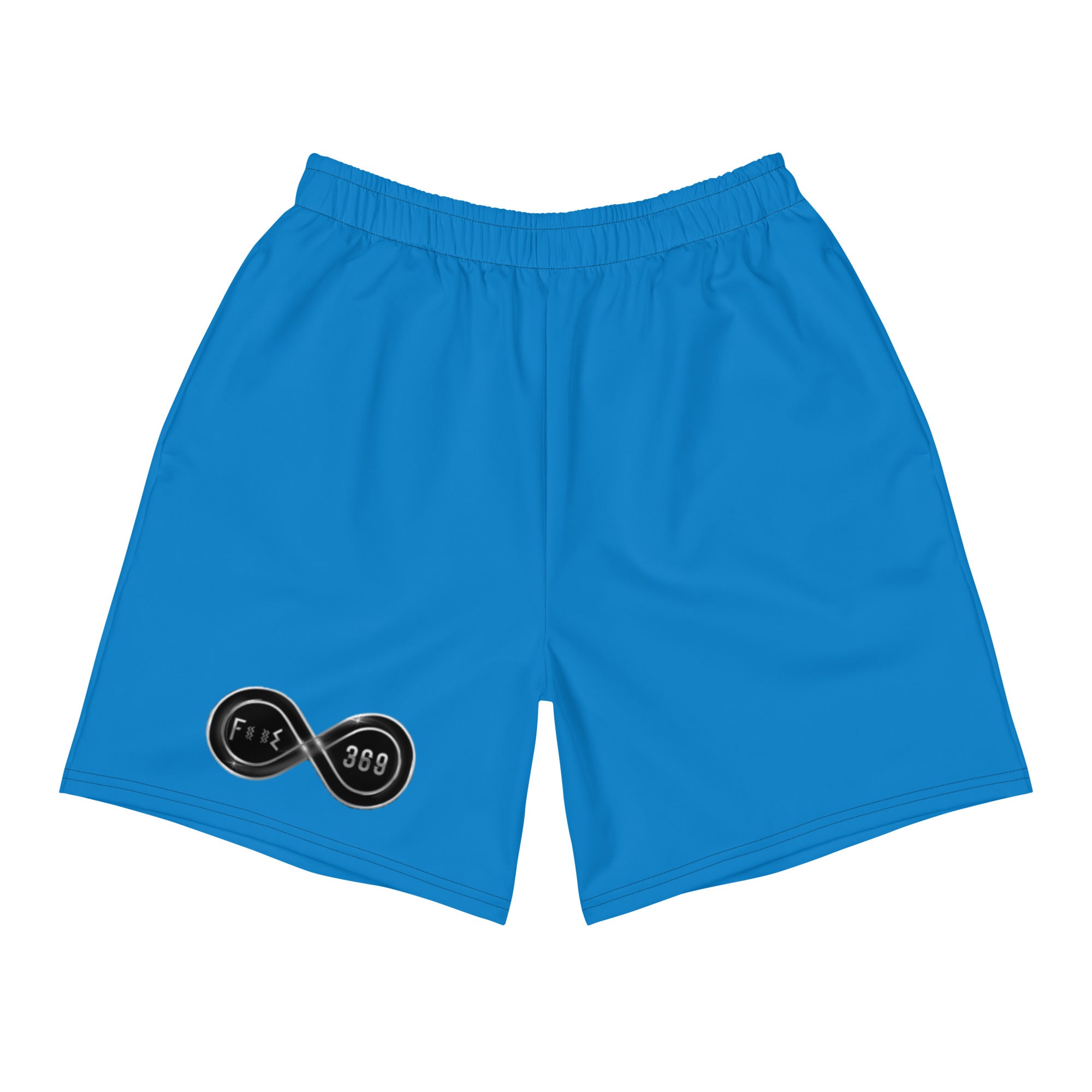 Black & Silver Logo BFW Footprints - Blue Men's Athletic Shorts