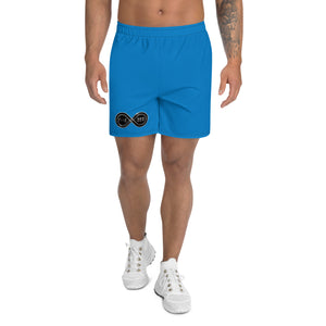 Black & Silver Logo BFW Footprints - Blue Men's Athletic Shorts