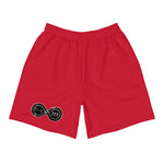 Load image into Gallery viewer, Black &amp; Silver Logo BFW Footprints - Red Men&#39;s Athletic Shorts
