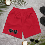 Load image into Gallery viewer, Black &amp; Silver Logo BFW Footprints - Red Men&#39;s Athletic Shorts
