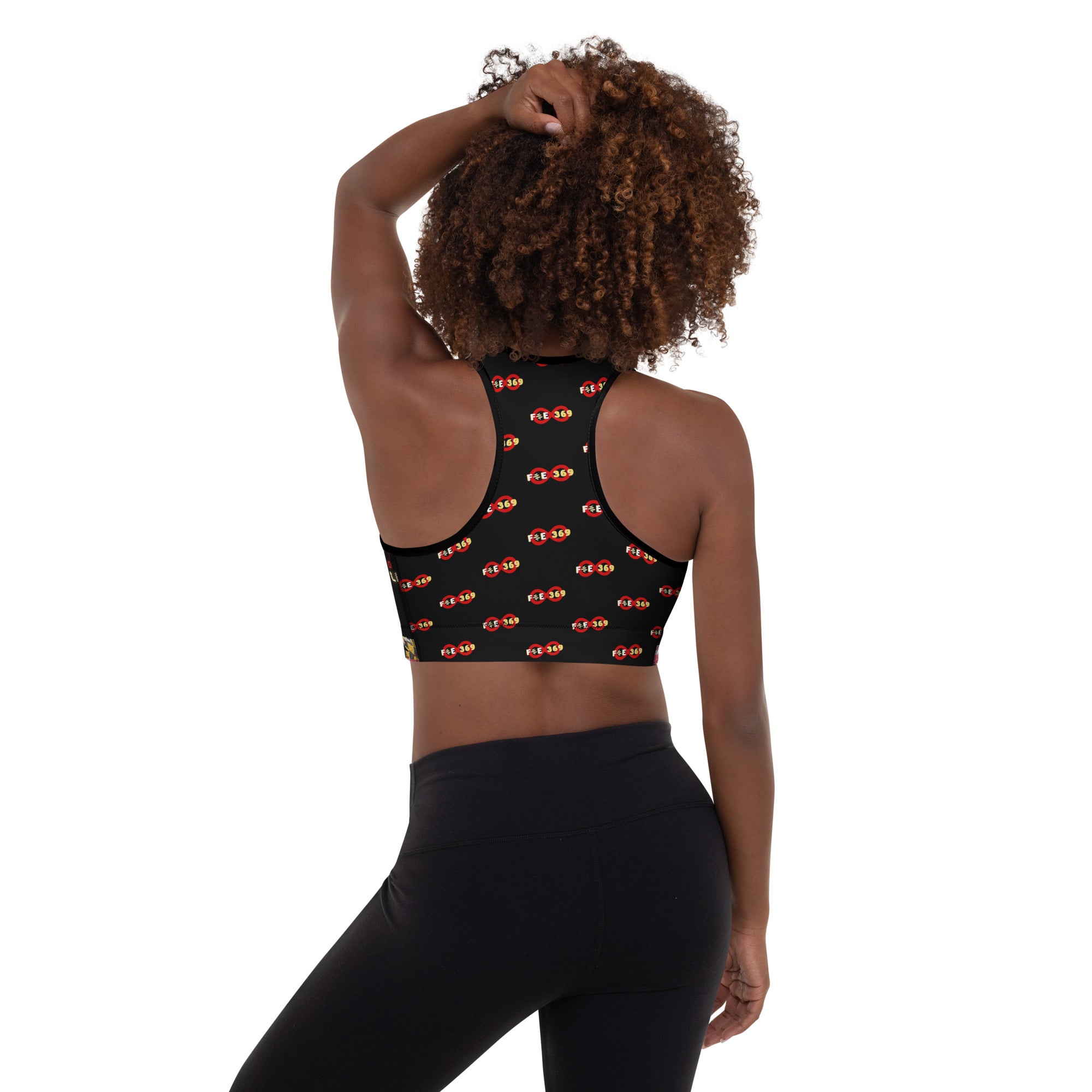 MD RL FLAG - BFW Black Padded Sports Bra