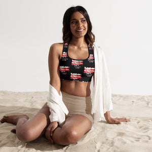 DC RL FLAG - BFW Black Padded Sports Bra