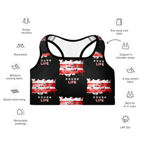 DC RL FLAG - BFW Black Padded Sports Bra