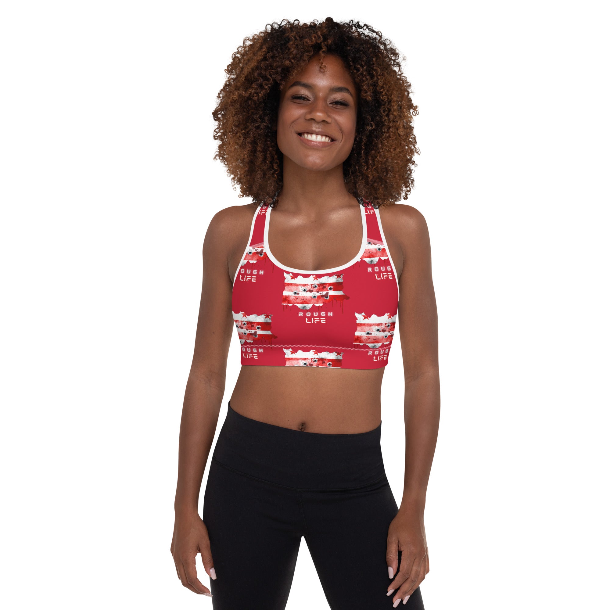 DC RL FLAG - BFW Red Padded Sports Bra