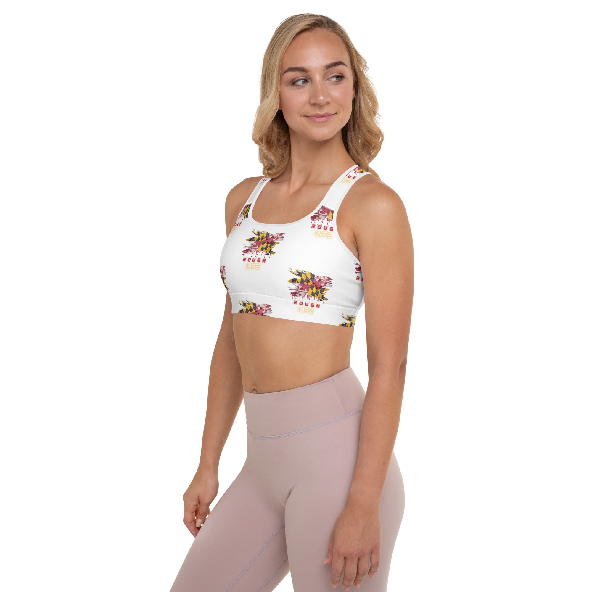 MD RL FLAG - BFW White Padded Sports Bra