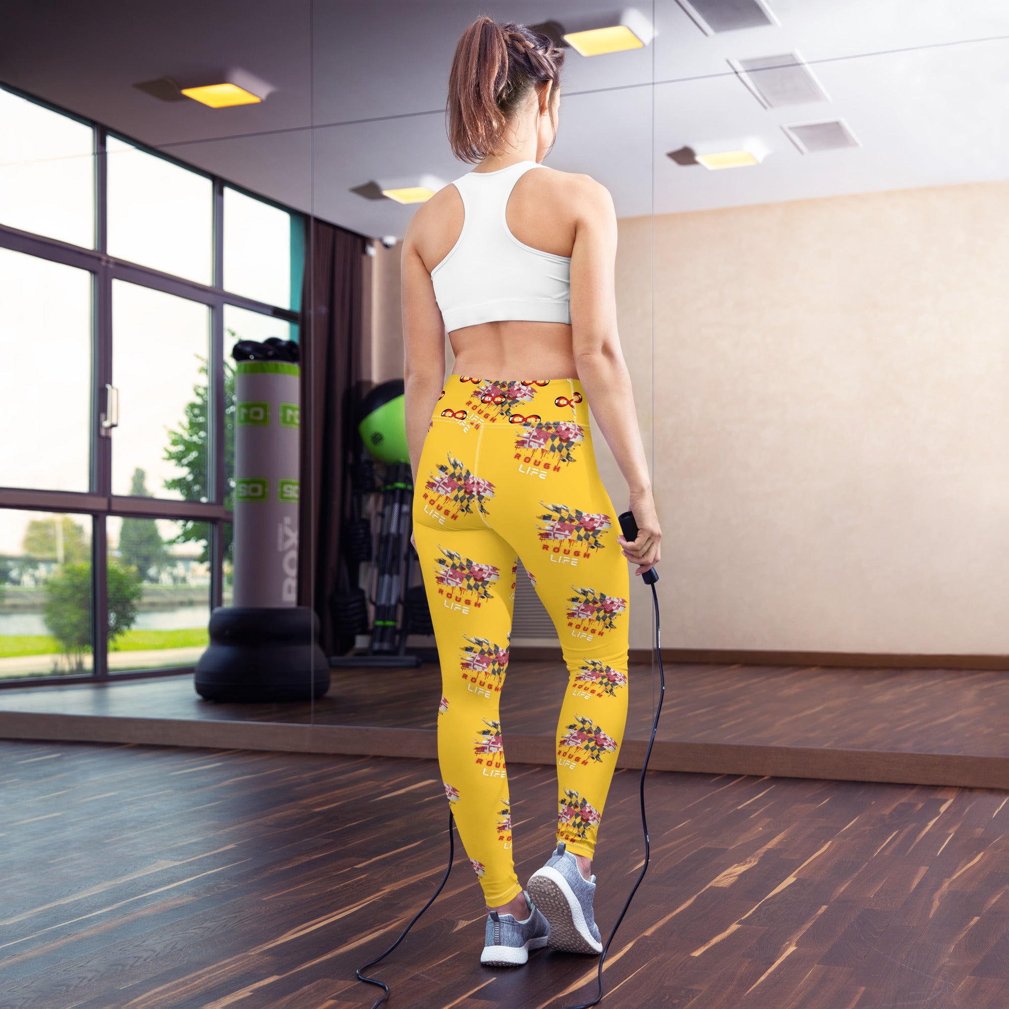 MD RL FLAG - BFW Yellow Yoga Leggings