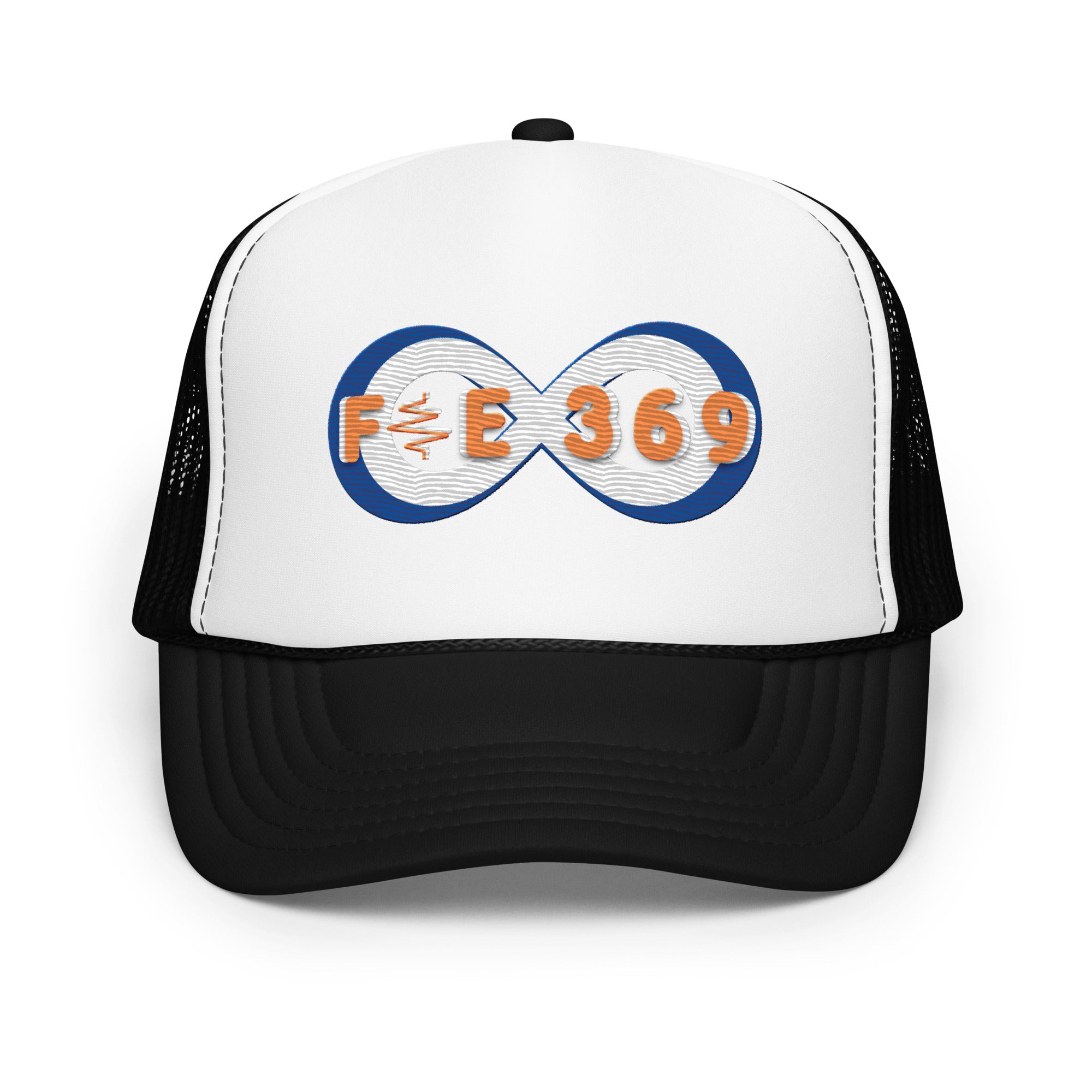 IPO Blue, White & Orange - BFW Bubble Logo Foam trucker hat