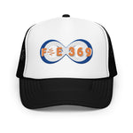 Load image into Gallery viewer, IPO Blue, White &amp; Orange - BFW Bubble Logo Foam trucker hat
